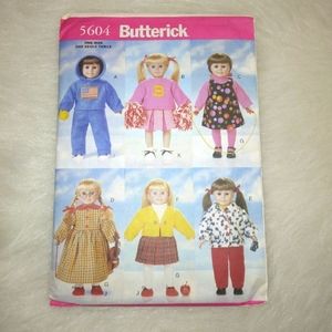 Butterick 5604 Clothes for American Girl Doll &18" doll Sweatsuit, Cheer…